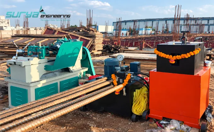 Surya Engineering Rebar Coupler Supply for High-Rise RCC Construction Project Site
