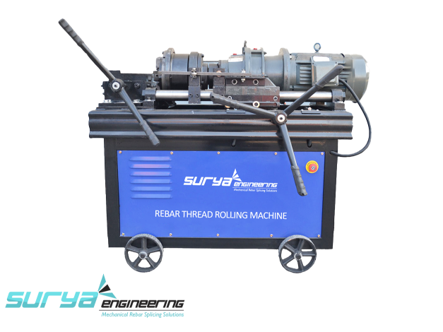 Rebar Roll Thread Machine by Surya Engineering – TMT bar thread rolling machine for rebar coupler manufacturing